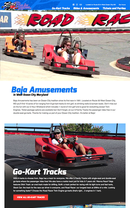 Baja Amusements Website Preview