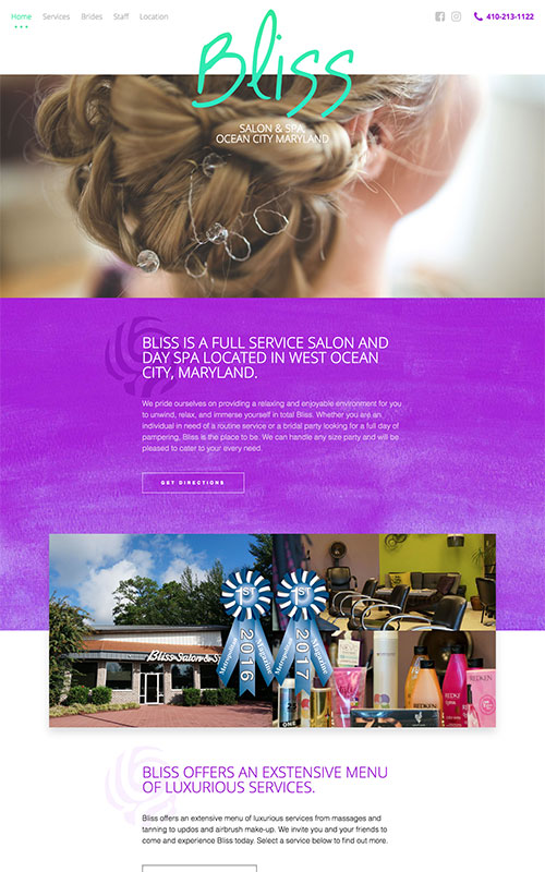 Bliss Salon Website Preview