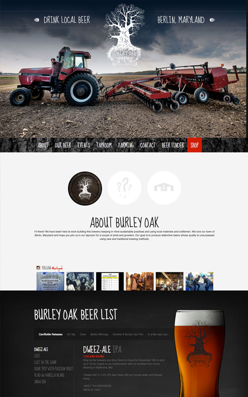 Burley Oak Brewery Website Preview