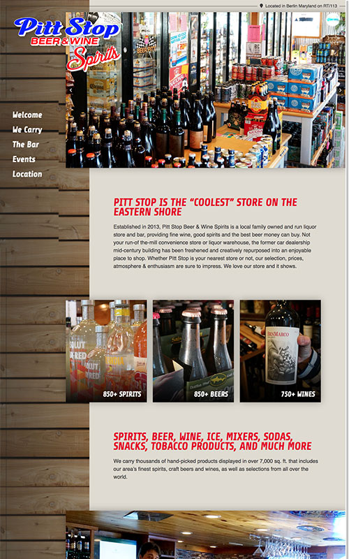 Pitt Stop Beer and Wine Website Preview